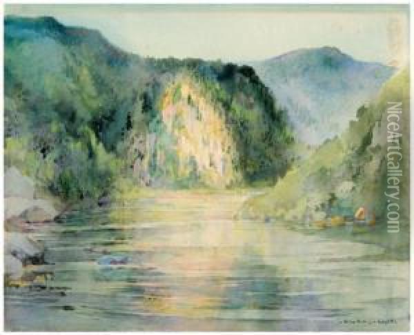 Mountain Landscape With River Oil Painting - Alice Ravenel Huger Smith