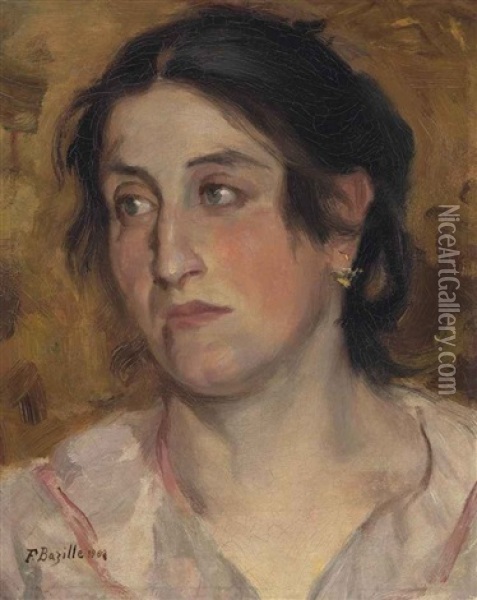 Portrait De Femme Oil Painting - Frederic Bazille