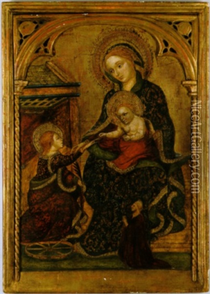 Lo Sposalizio Mistico Di Santa Caterina Oil Painting - Jacobello Del Fiore