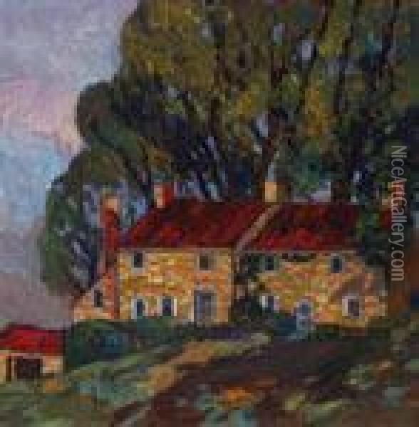 The Red Roof Oil Painting - Fern Isabel Coppedge