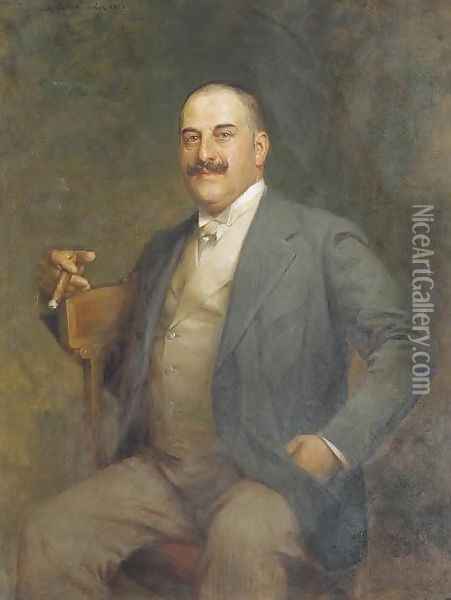 Portrait of a Man Oil Painting - Sigismund Ajdukiewicz