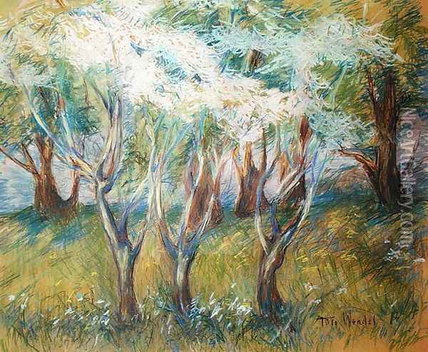 Orchard Giverny Oil Painting - Theodore Wendel