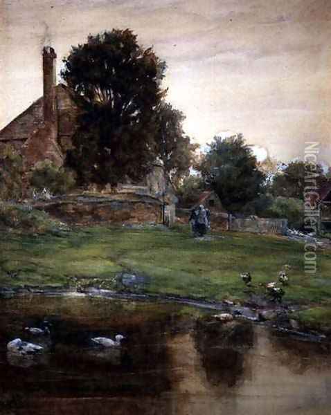 The Duck Pond Oil Painting - Claude Hayes