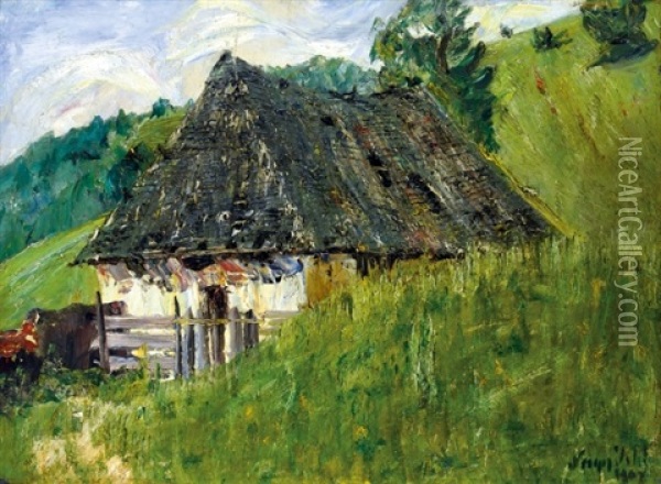 House In The Mountains Oil Painting - Istvan Nagy