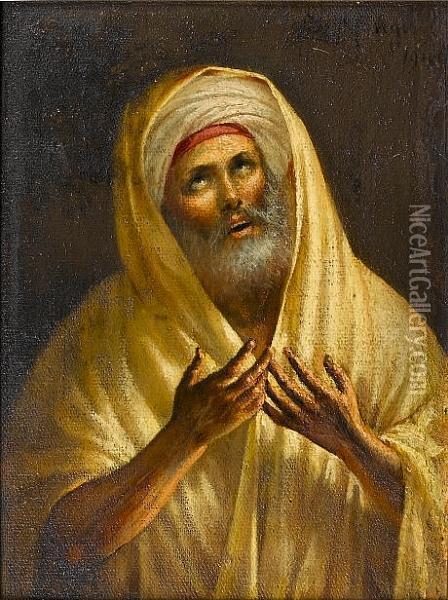 At Prayer, Istanbul Oil Painting - Leonardo De Mango