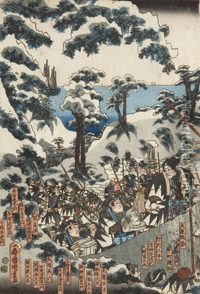 Morte Di Hayano Oil Painting - Utagawa Kunisada