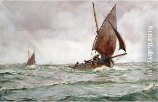 Stormy Weather Off Girvan Oil Painting - Patrick Downie