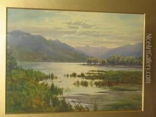 Eventide, Coniston Lake Oil Painting - Edward Horace Thompson