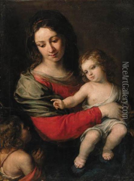 The Madonna And Child With The Infant Saint John The Baptist Oil Painting - Carlo Francesco Nuvolone