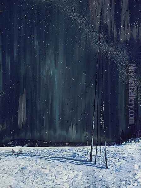 A Northern Night Oil Painting - Frank Johnston