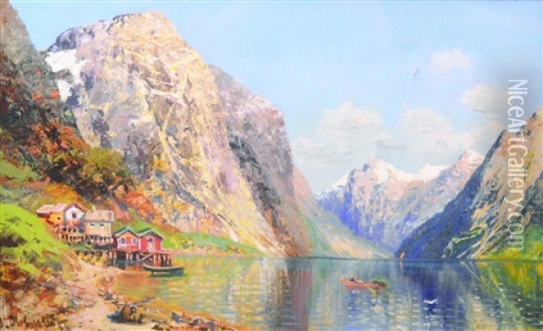 Morning Catch, Norway Oil Painting - Johann Holmstedt