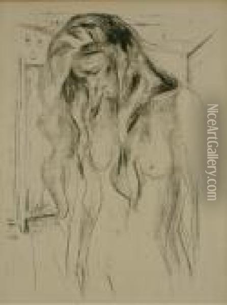 Weinende Junge Frau Oil Painting - Edvard Munch