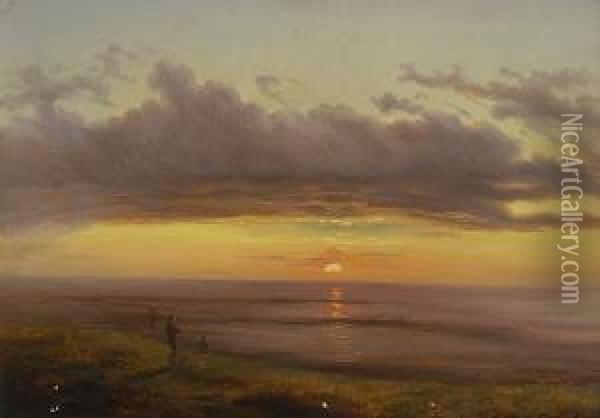 Sonnenuntergang Am Meer. Oil Painting - Karl Robert Kummer