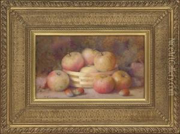 Still Life Of Apples Oil Painting - Percy Fred. Seaton Spence