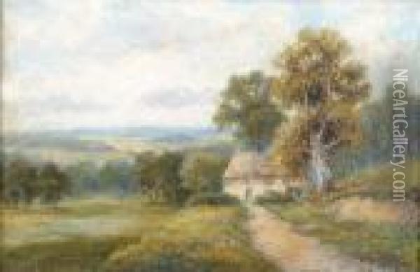 Figures In A Landscape Oil Painting - William Langley