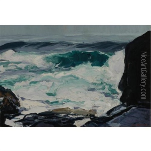 Tide Ledge Oil Painting - George Bellows
