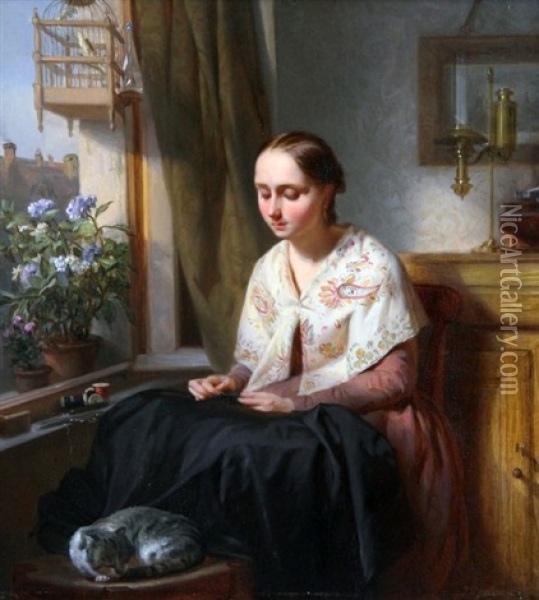 Jenny L'ouvriere Oil Painting - Josephus Laurentius Dyckmans