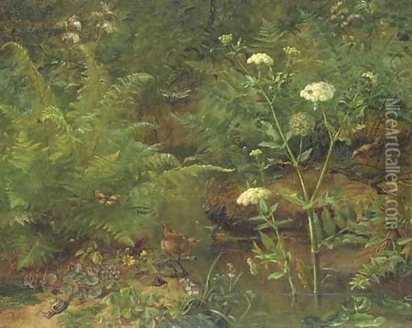 Forest Scene Oil Painting - Olaf August Hermansen