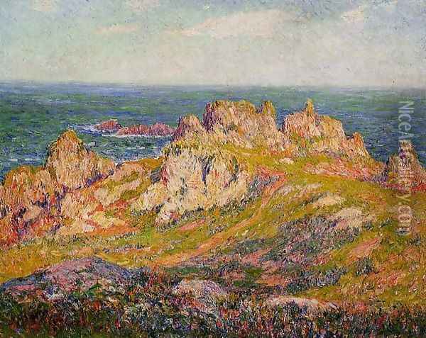 Rocks by the Sea Oil Painting - Henri Moret