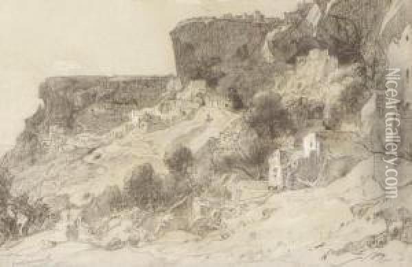Mediterranean Cliff Dwellings Oil Painting - Gustave Achille Guillaumet