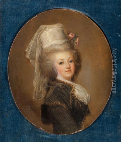 Portrait De Marie Antoinette En Costume D'amazone Oil Painting - Adolf Ulrik Wertmuller