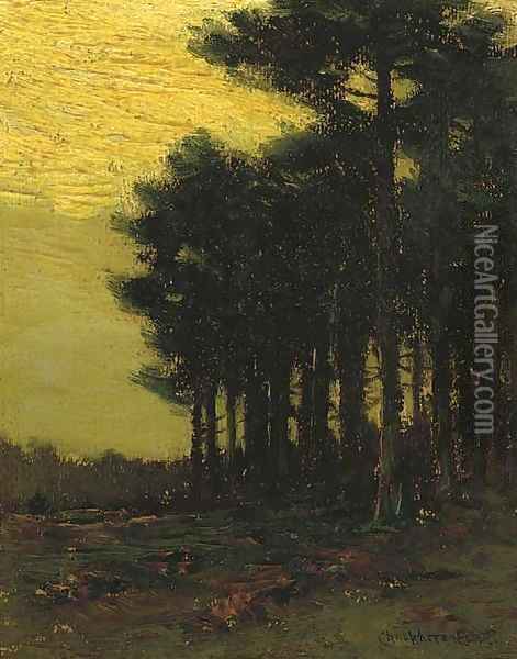 A Stand of Trees at Dusk Oil Painting - Charles Harry Eaton