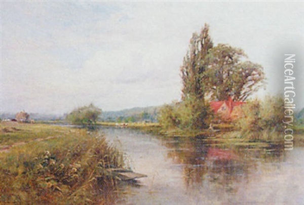 On The Thames Oil Painting - Henry John Kinnaird