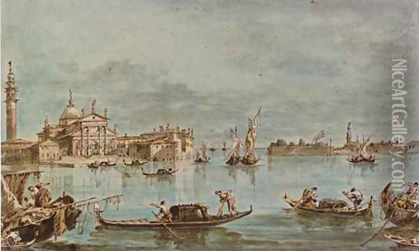 View of San Giorgio Maggiore, Venice Oil Painting - Giacomo Guardi