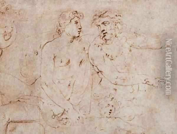 Un couple nu avec un enfant Oil Painting - Battista Franco