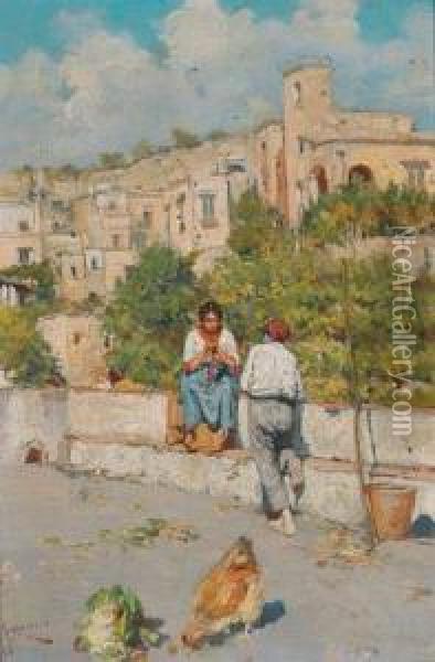 Nach Dem Markt Oil Painting - Giuseppe Giardiello