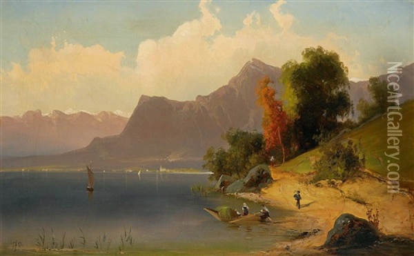 Blick Auf Den Brienzer See Oil Painting - Ferdinand Feldhuetter