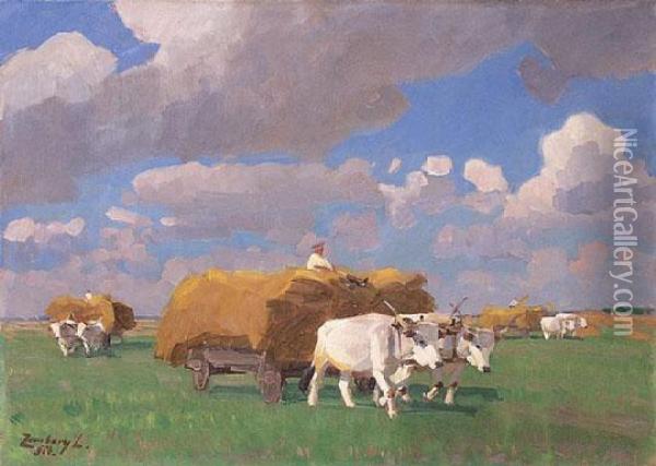 Aratas Oil Painting - Lajos Zombory