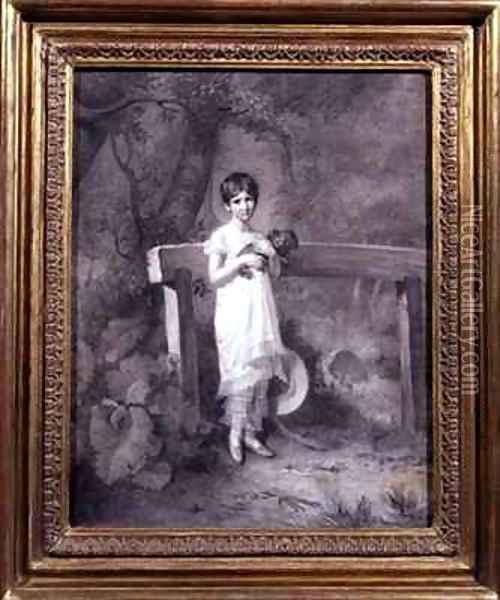 Portrait of Miss Caroline Foster Barham Oil Painting - John Downman
