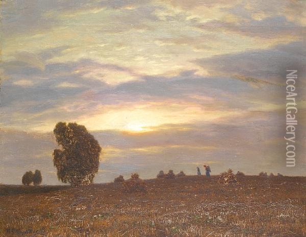 Sunrise Over The Harvest Oil Painting - Ivan Fedorovich Choultse