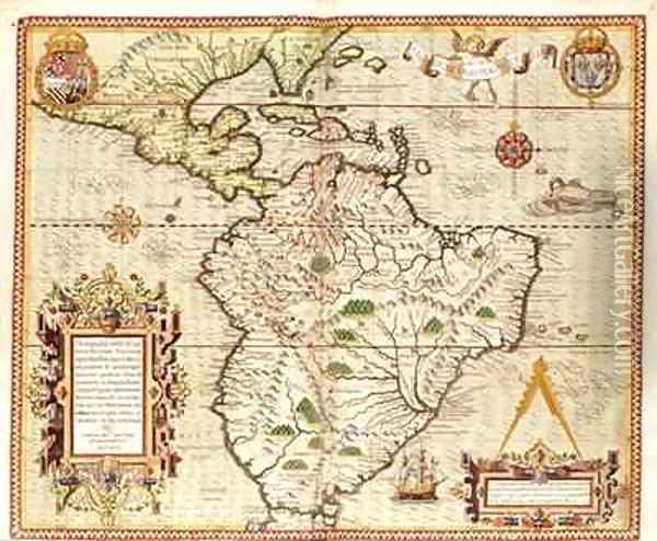 Map of Central and South America Oil Painting - Theodore de Bry