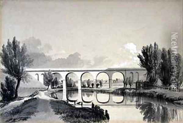 Colne Viaduct, Watford, Hertfordshire Oil Painting - John Cooke Bourne