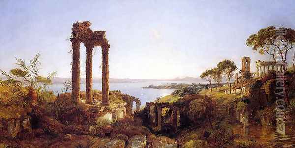 Overlookig the Bay of Naples Oil Painting - Jasper Francis Cropsey