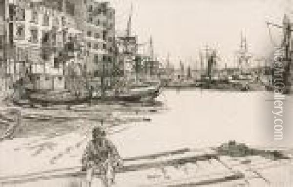 Eagle Wharf (kennedy 41) Oil Painting - James Abbott McNeill Whistler
