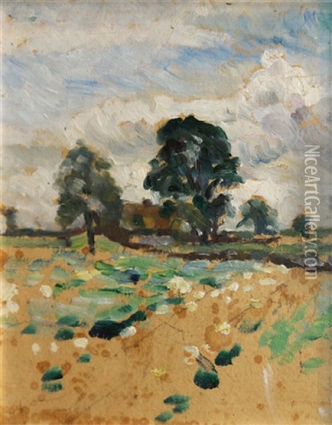 Worcestershire Landscape Oil Painting - Mainie Harriet Jellett