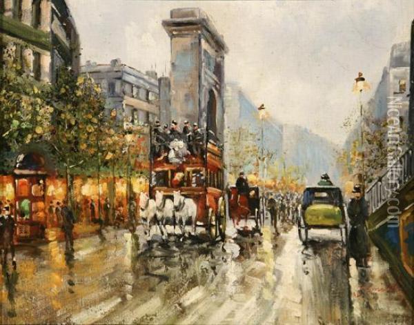 Parisian Street Scene Oil Painting - John Francis Holme