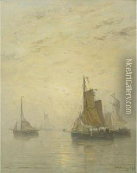 Misty Weather Oil Painting - Hendrik Willem Mesdag