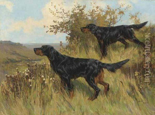 Gordon Setters Oil Painting - Arthur Wardle