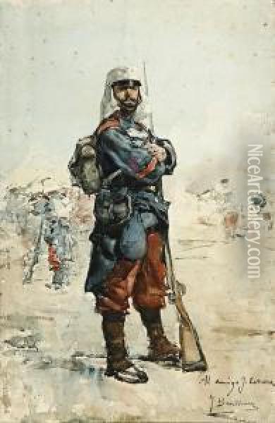 Un Soldado Oil Painting - Jose Benlliure Y Gil