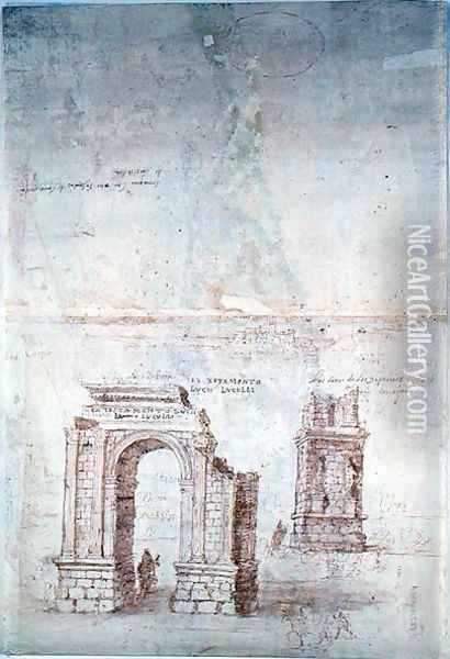 Sketches of Roman Ruins at Tarragona Oil Painting - Anthonis van den Wyngaerde