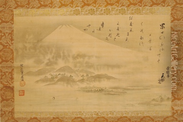 Fuji Oil Painting - Shosenin Masanobu Kano