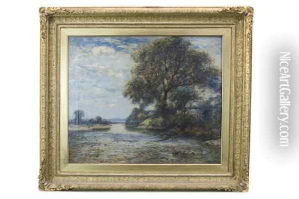 Wooded River Landscape Oil Painting - Joseph Henderson