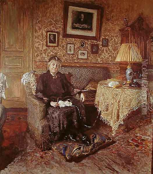 Madame Adrien Benard (1853-1935) 1928-29 Oil Painting - Jean-Edouard Vuillard
