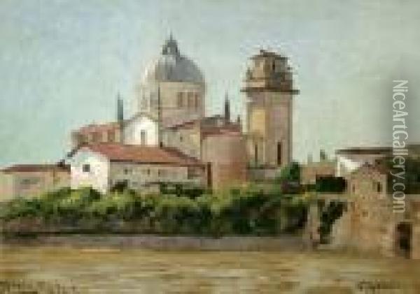 Ansicht Von Verona An Der Etsch Oil Painting - Walter Moras