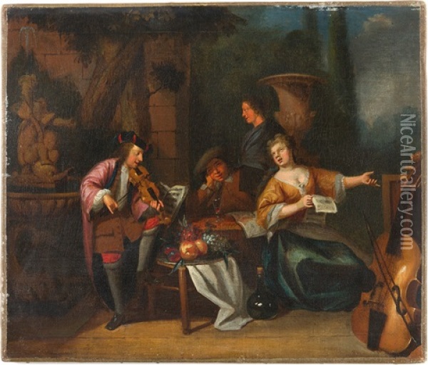 Musikalische Gesellschaft Oil Painting - Hendrik Govaerts