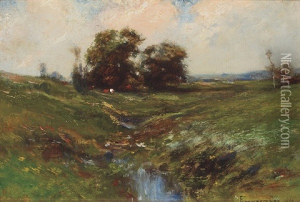 Farm Landscape Oil Painting - Edward B. Gay